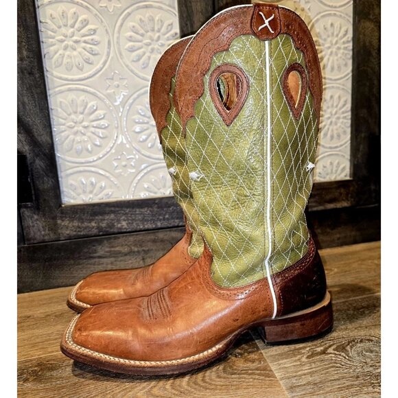 Twisted X RARE Peanut Leather Foot/Olive Stock (Men Sz 9D/10.5 Woman) - Picture 4 of 11